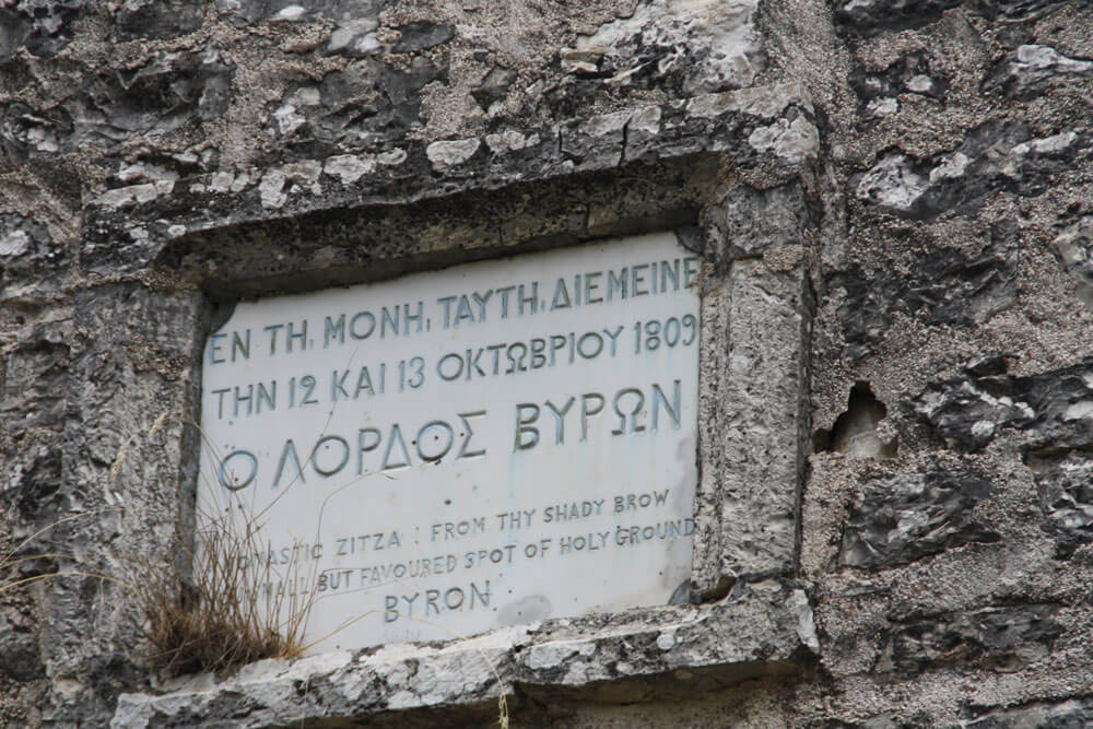 Plaquette Lord Byron in Zitsa.