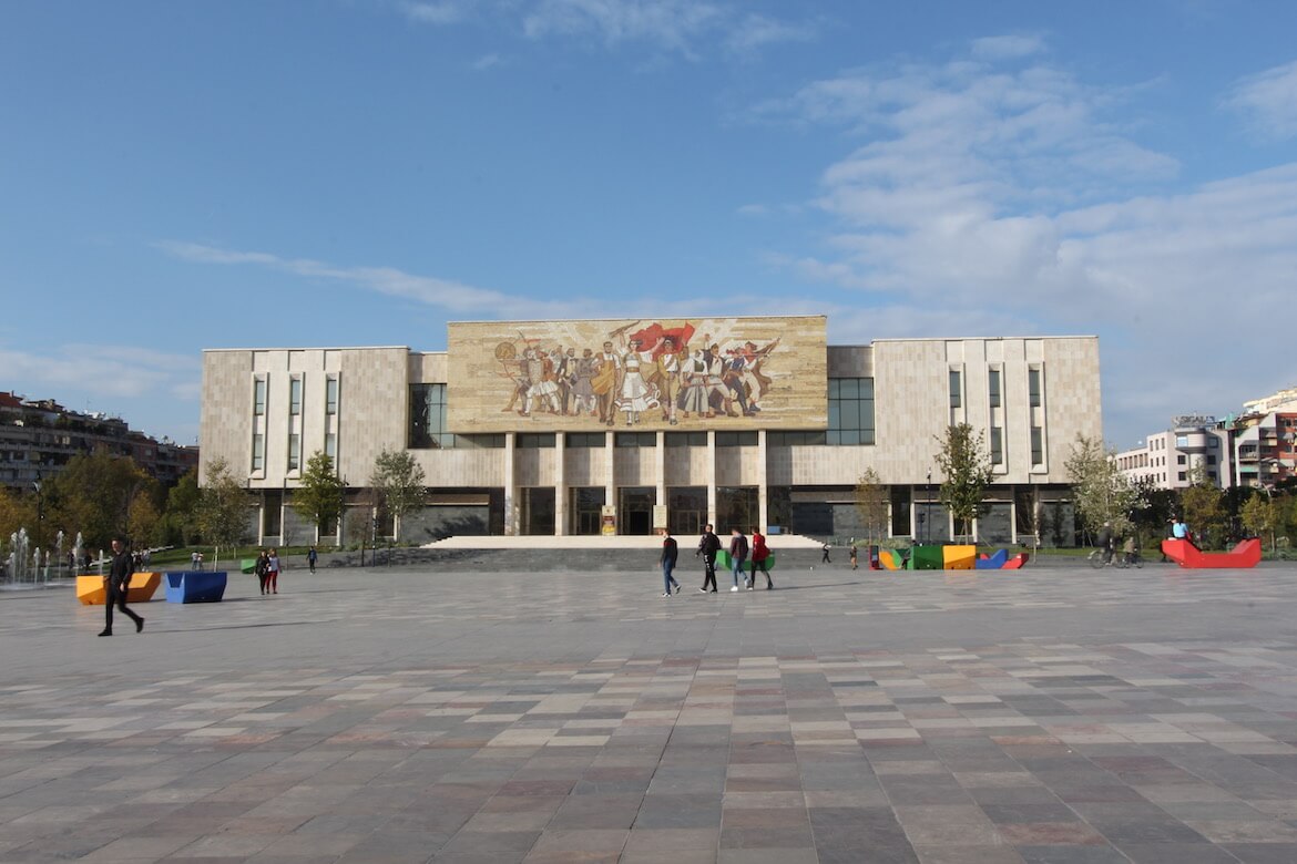 Het museum in de hoofdstad van Albanie, Tirana