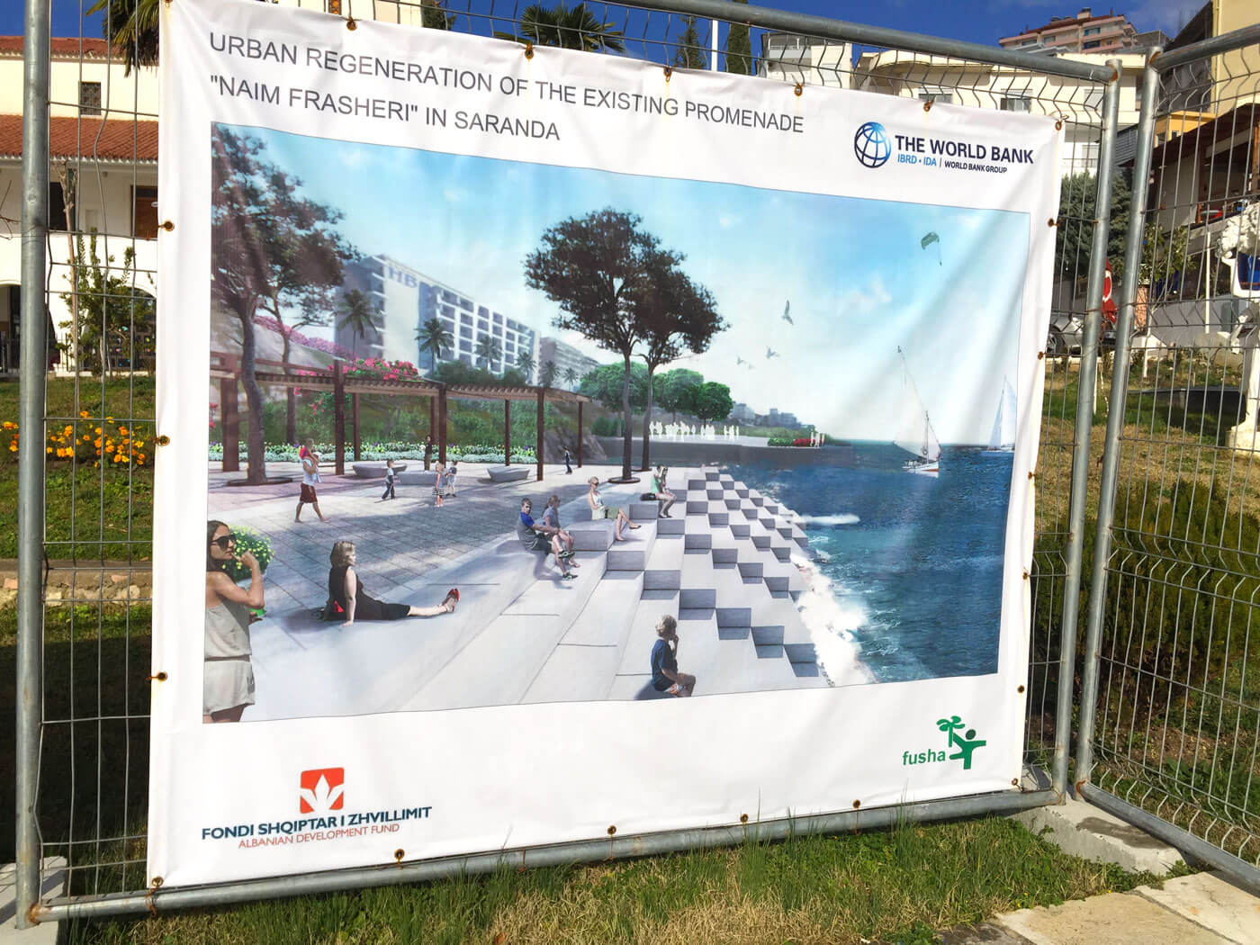 ‘Artist’s impression’ van de nieuwe wandelpromenade in Saranda.