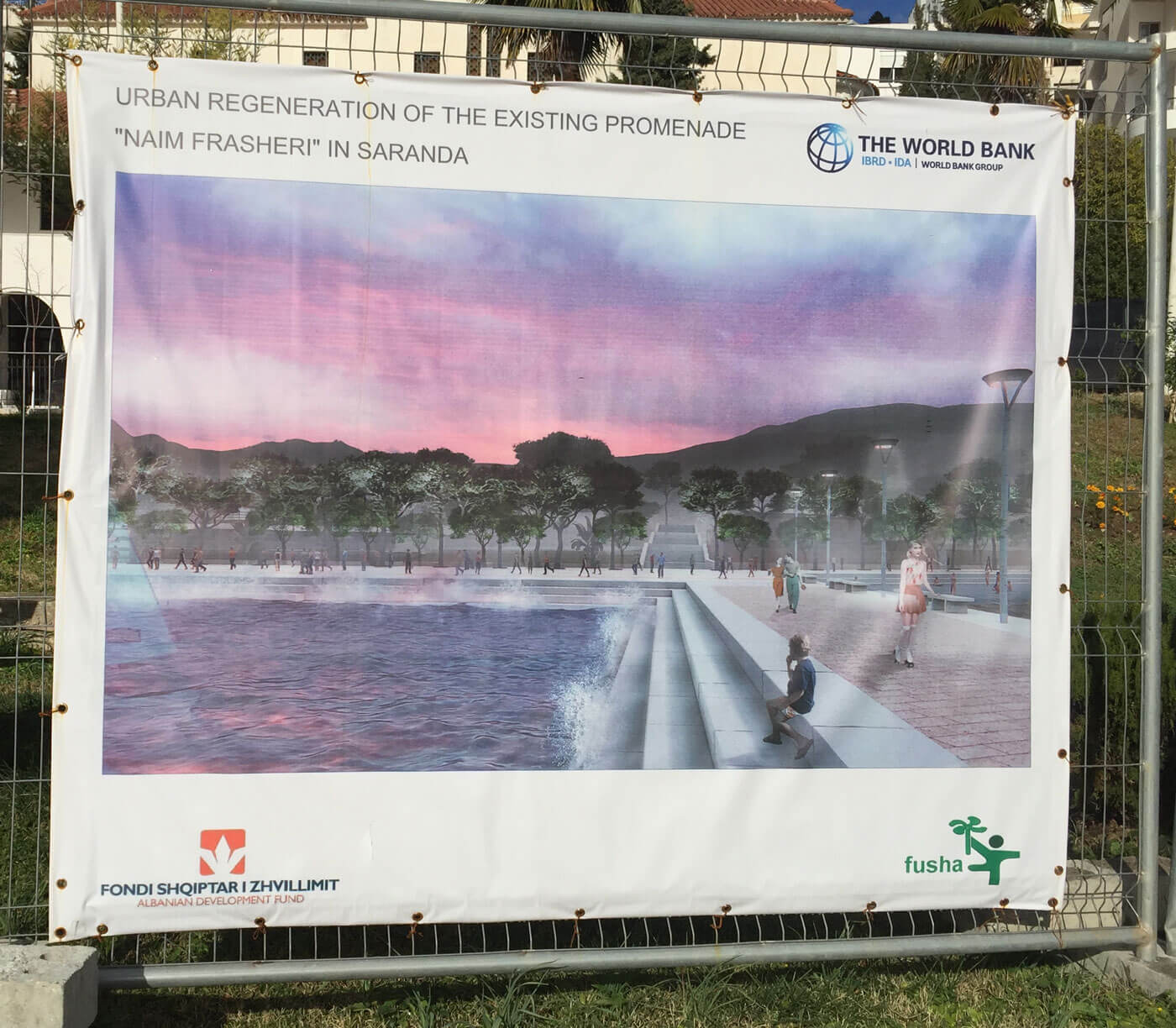 ‘Artist’s impression’ van de nieuwe wandelpromenade in Saranda.