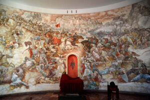 kruja museum-muurschilderij-binnen