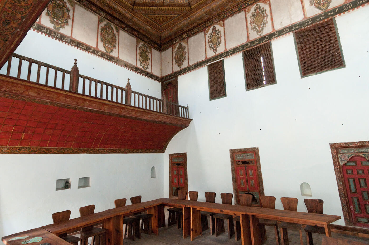 Het interieur van het Helvetti Tekke in Berat.