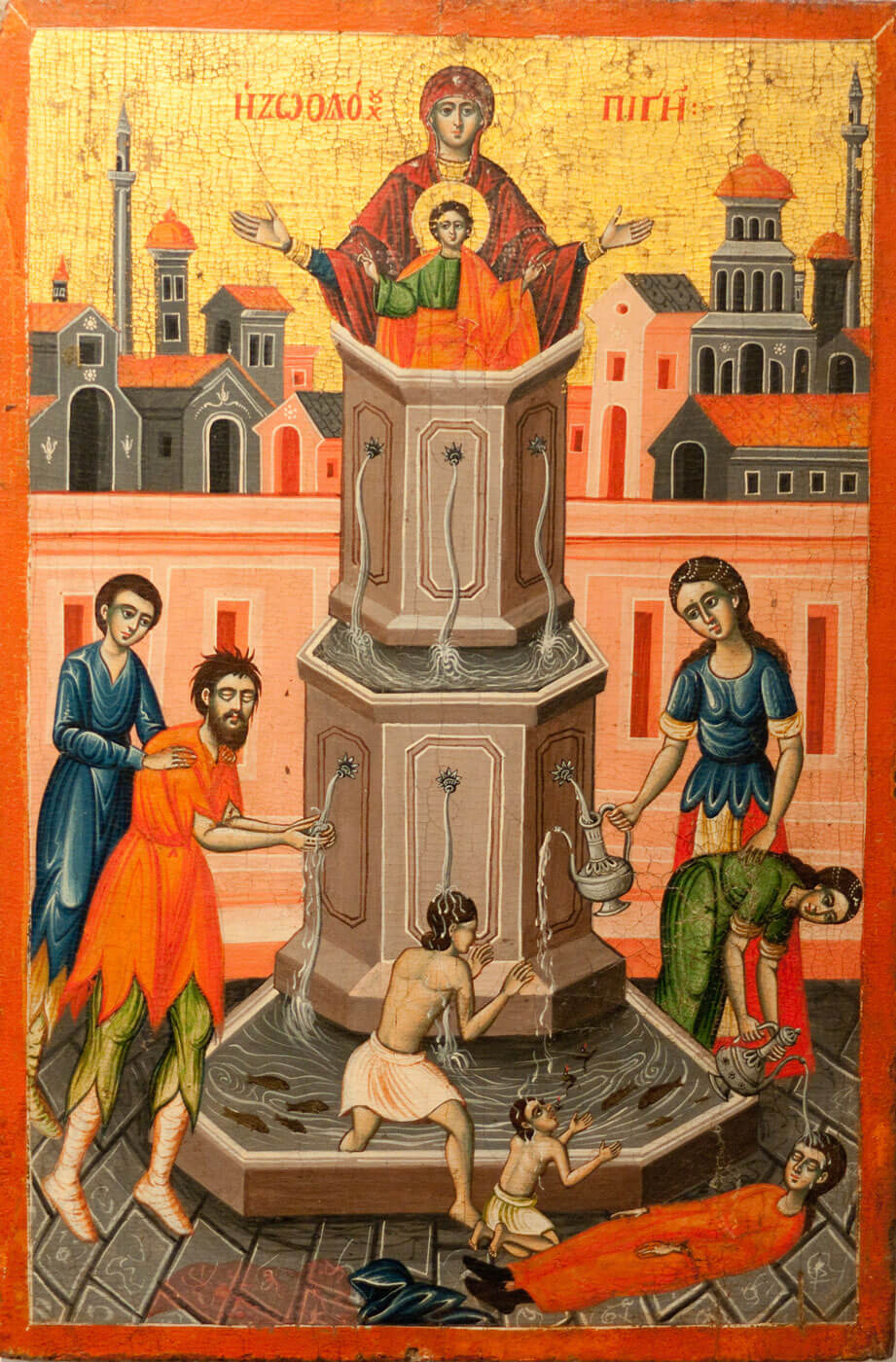 Berat, Onufri museum. Ikoon: Bron van het Leven' 'Anoniem, 18 de-eeuw.