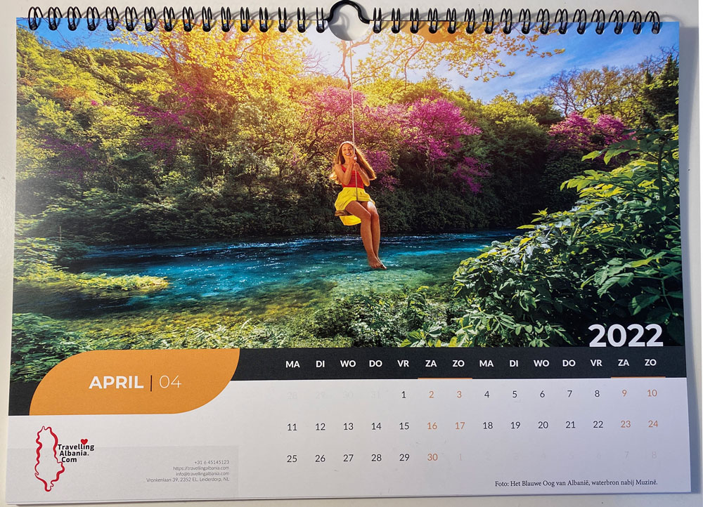 Wandkalender 'We love Albania 2022'