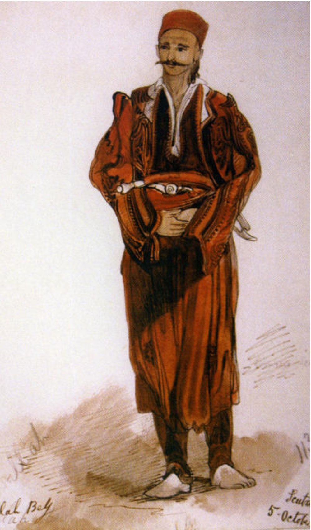 Edward Lear, 5 (moet zijn 6) oktober 1848. Abdullah Bey of Shkodra.