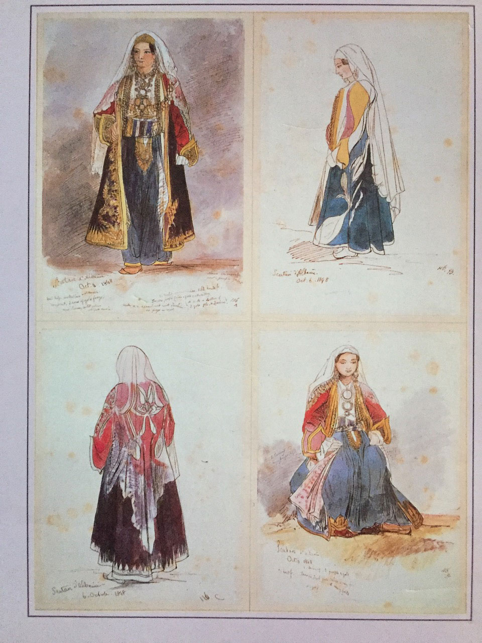 Edward Lear, 6 October 1848. Calliope Bonatti, de op een na oudste dochter van de Britse vice-consul van Shkodra (Scutari) poseert in traditioneel kostuum.