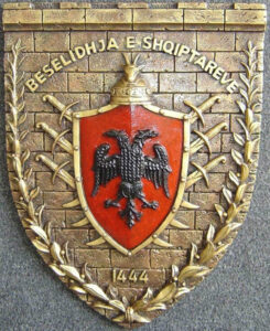 Het embleem van het liga van lezha