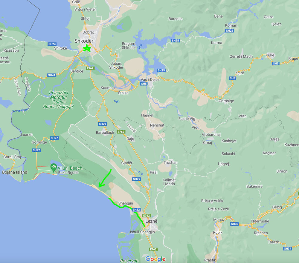 Rana e hedhun, shengjin albanie