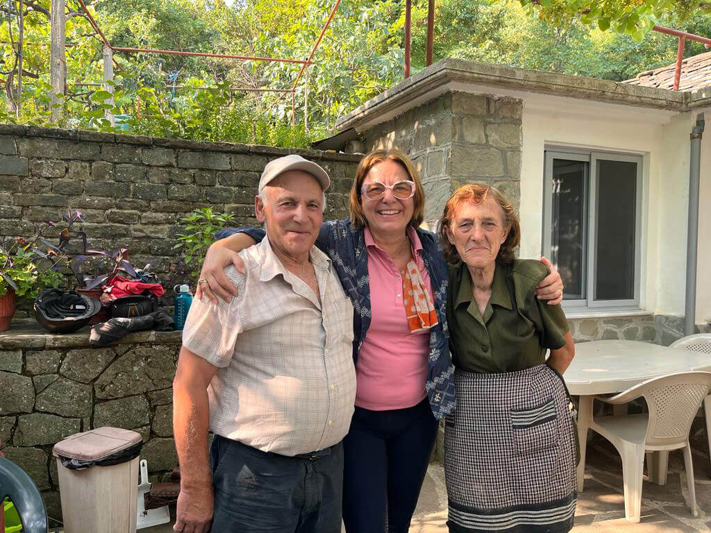 a man and two women in albania