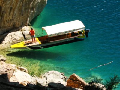 boot aan het meer van piva Montenegro